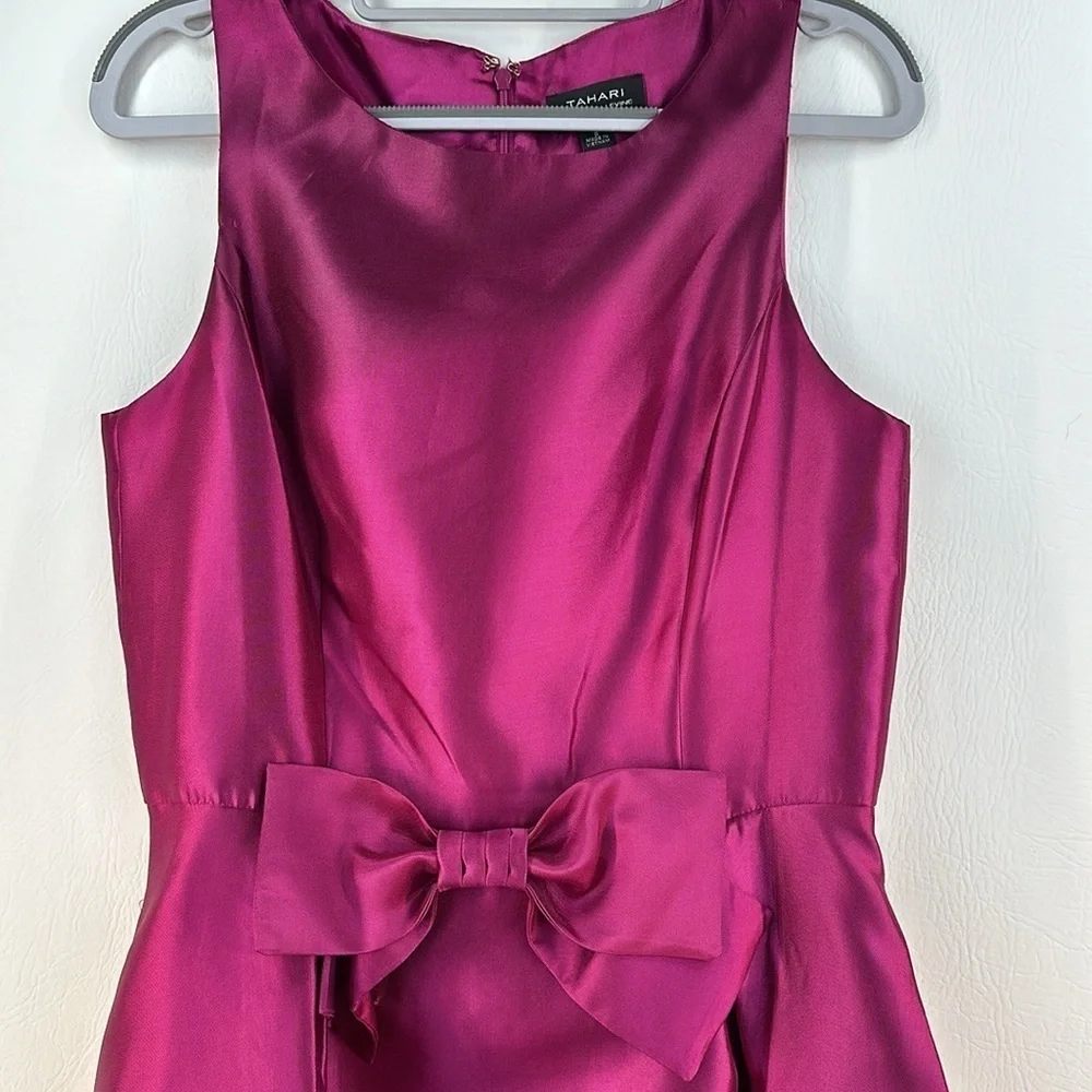 Tahari Sleeveless Satin High Low Maxi Dress - Picture 2 of 9